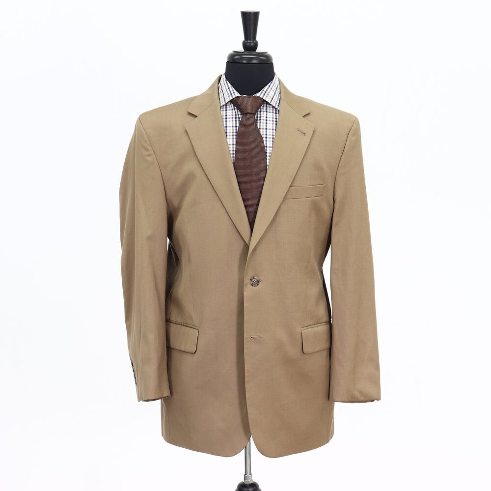 Jos. A. Bank 42r Brown Solid 2-Button Sport Coat Blazer Jacket G223